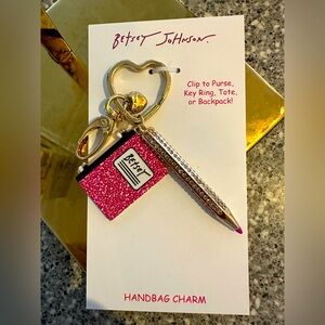 🛍️ Teacher Gift!!!!! Betsey Johnson Style!!! Bag Tag or Keychain Notebook Opens